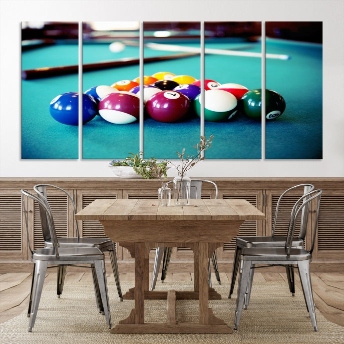 Billiard Table Canvas Wall Art Print Framed Ready to Hang