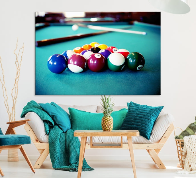 Billiard Table Canvas Wall Art Print Framed Ready to Hang