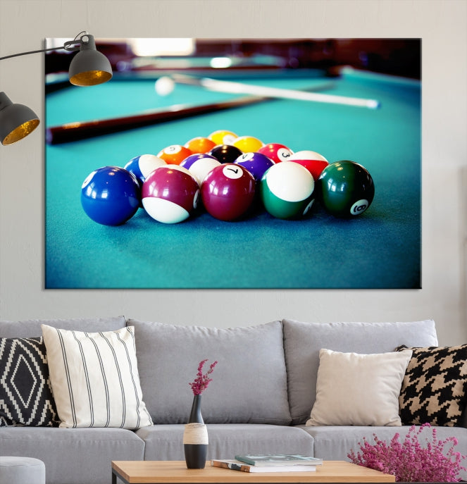 Billiard Table Canvas Wall Art Print Framed Ready to Hang