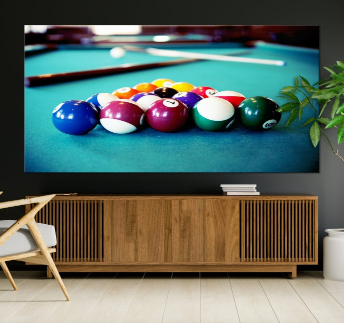 Billiard Table Canvas Wall Art Print Framed Ready to Hang