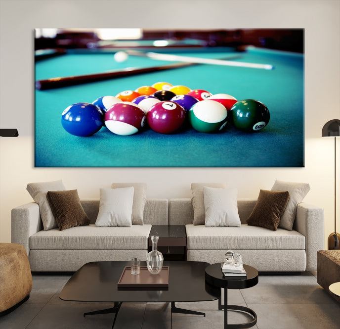 Billiard Table Canvas Wall Art Print Framed Ready to Hang