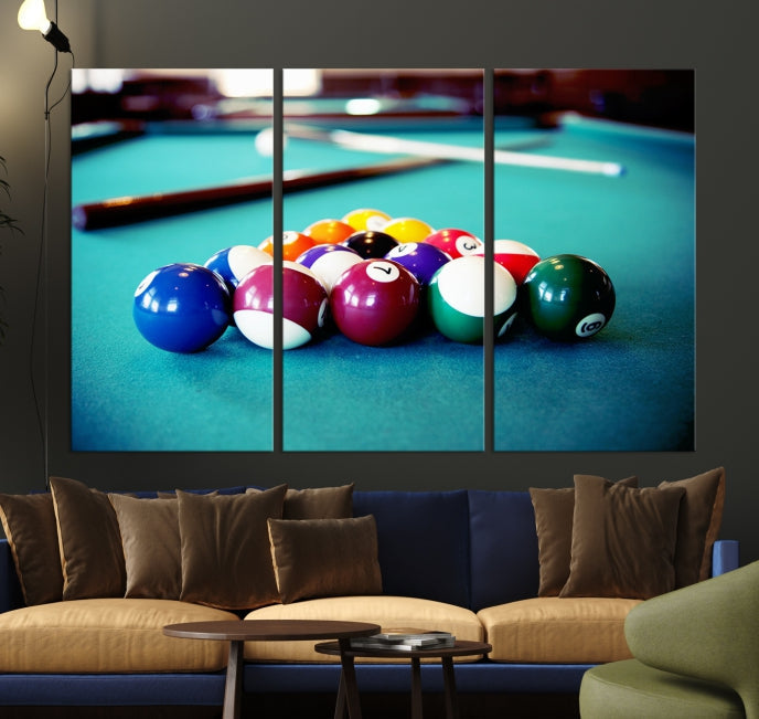 Billiard Table Canvas Wall Art Print Framed Ready to Hang