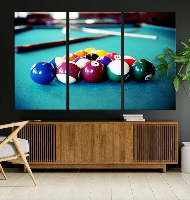 Billiard Table Canvas Wall Art Print Framed Ready to Hang