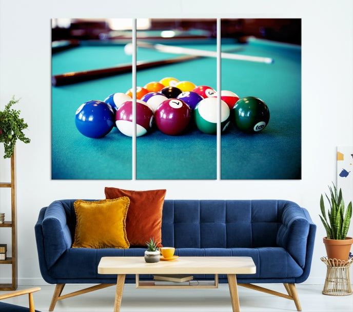 Billiard Table Canvas Wall Art Print Framed Ready to Hang