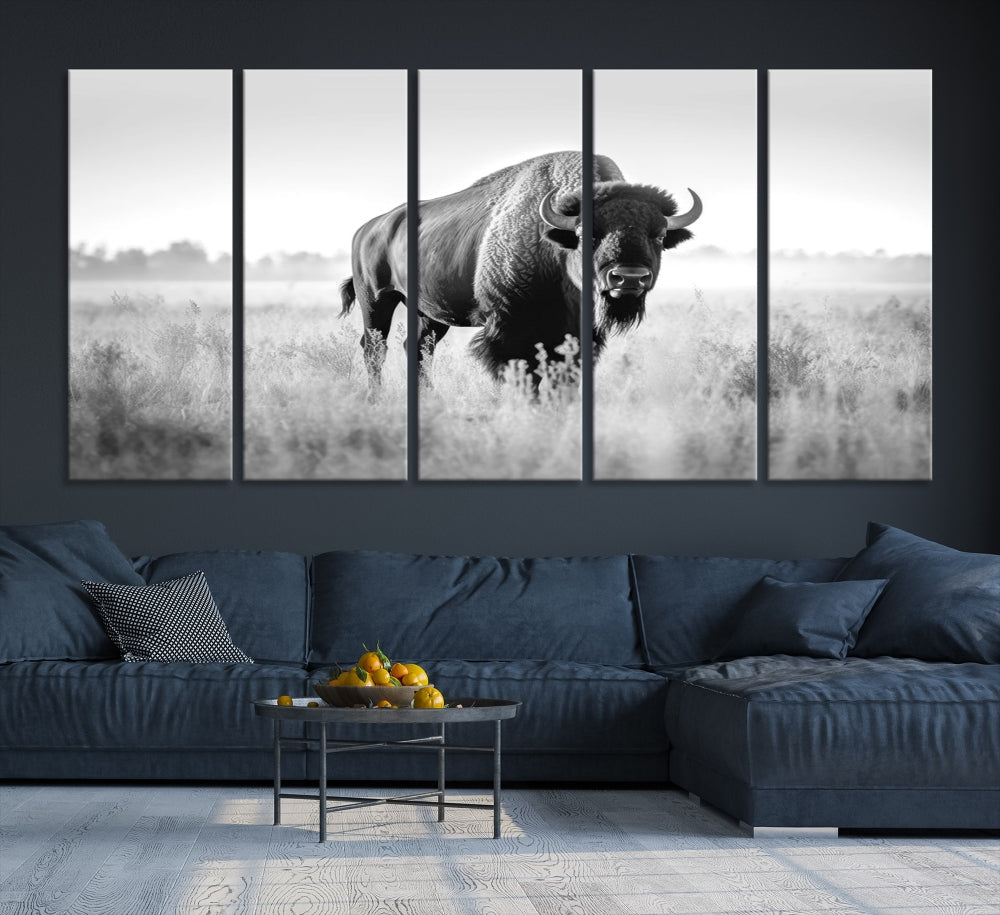 Bison Cow Canvas Wall Art Farmhouse Decor Buffalo Print Rustic Wall Decor Animals Painting Bison Wall Art