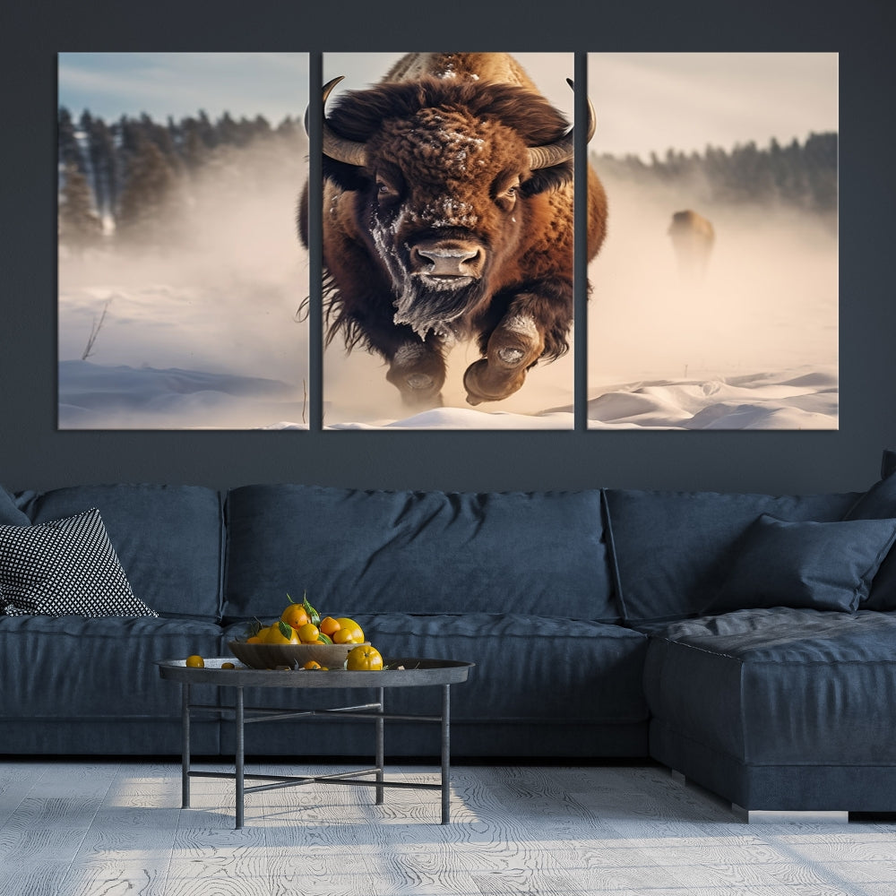 Bison Print Canvas Wall Art Wildlife Photography Printed Art