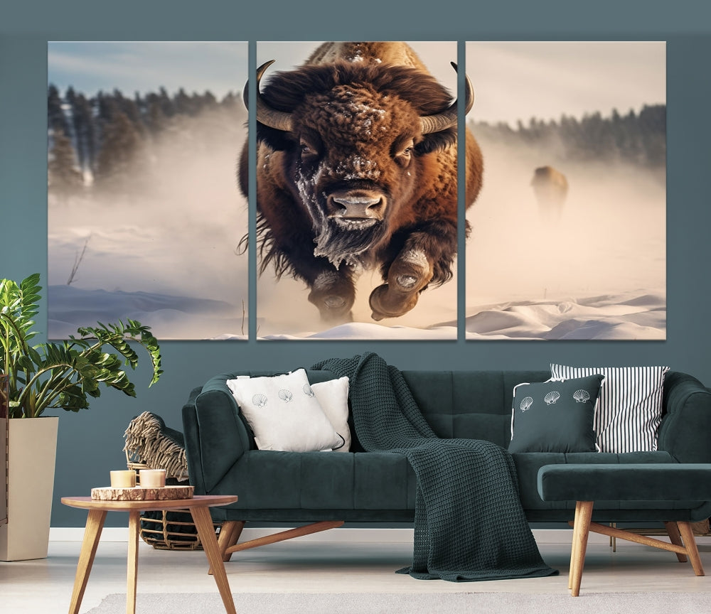 Bison Print Canvas Wall Art Wildlife Photography Printed Art