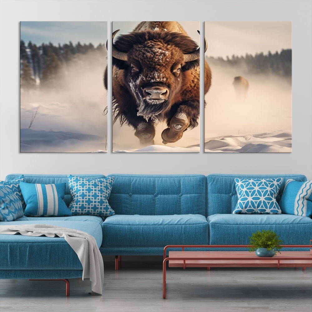 Bison Print Canvas Wall Art Wildlife Photography Printed Art