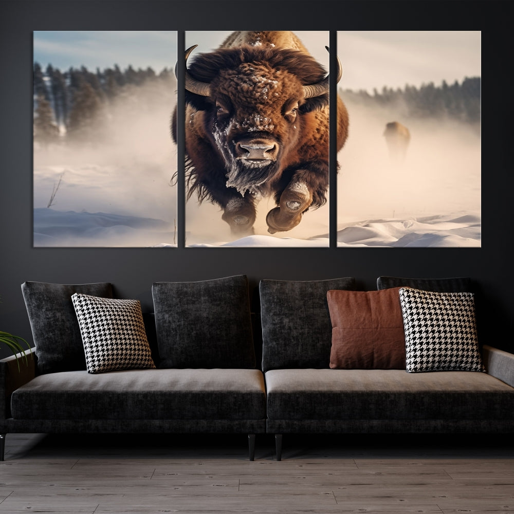 Bison Print Canvas Wall Art Wildlife Photography Printed Art