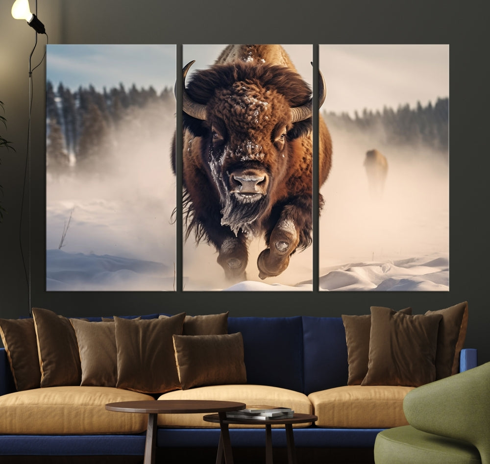 Bison Print Canvas Wall Art Wildlife Photography Printed Art