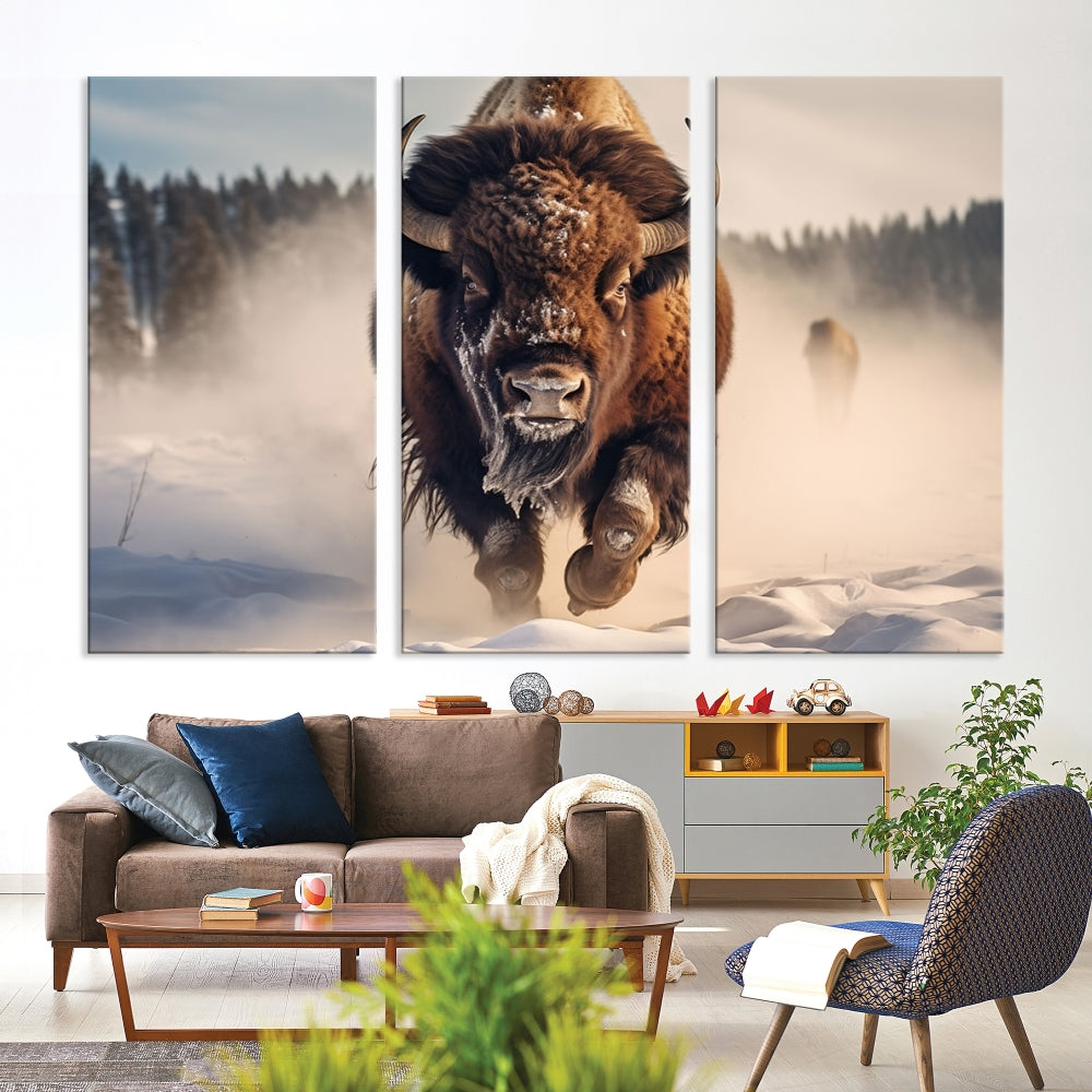 Bison Print Canvas Wall Art Wildlife Photography Printed Art