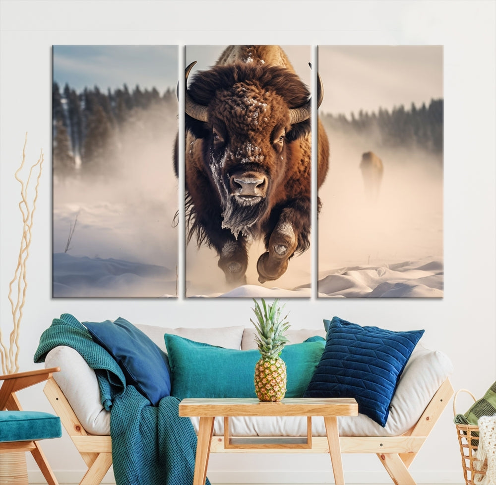 Bison Print Canvas Wall Art Wildlife Photography Printed Art