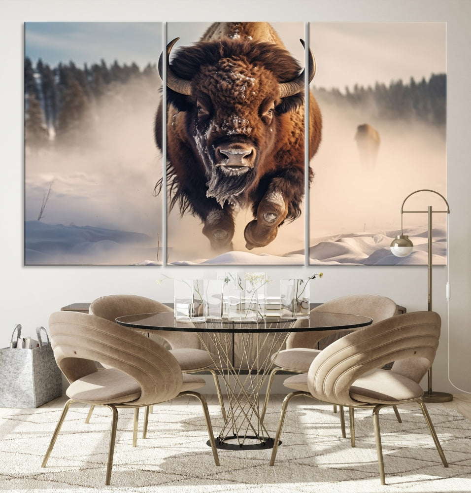 Bison Print Canvas Wall Art Wildlife Photography Printed Art