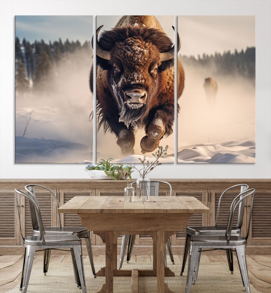 Bison Print Canvas Wall Art Wildlife Photography Printed Art