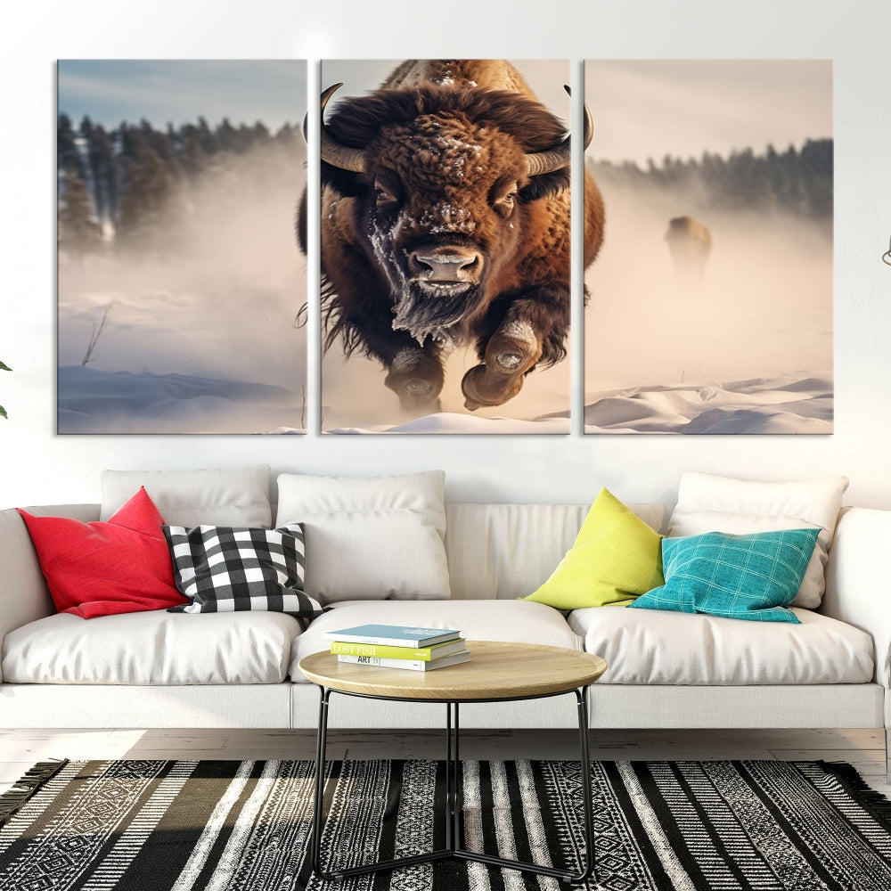 Bison Print Canvas Wall Art Wildlife Photography Printed Art