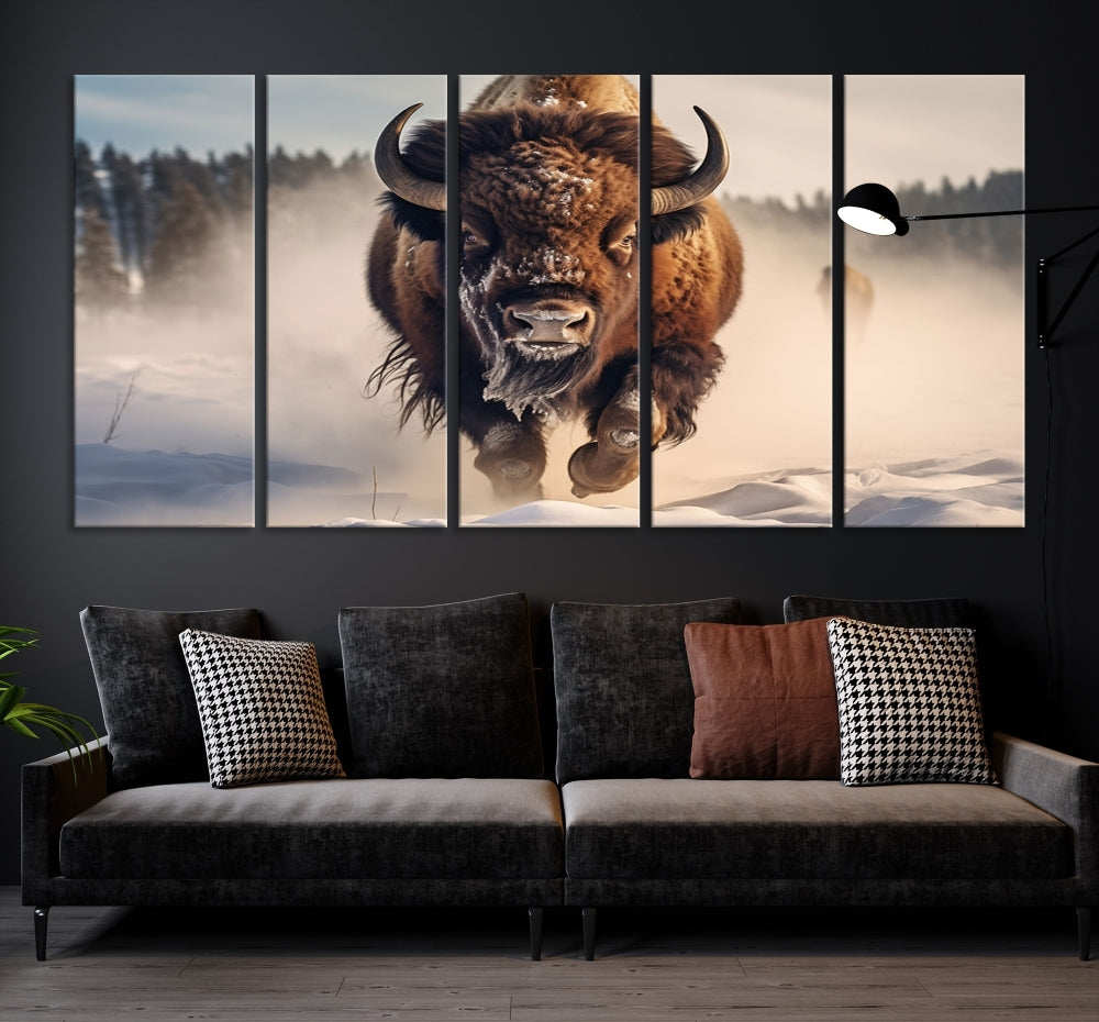 Bison Print Canvas Wall Art Wildlife Photography Printed Art