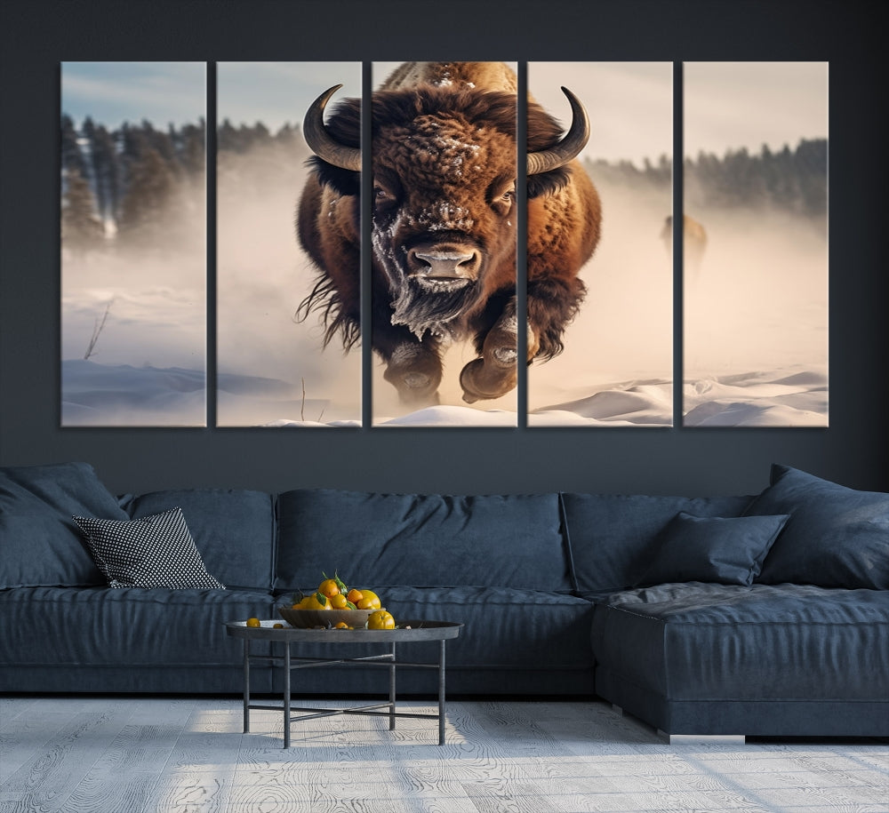 Bison Print Canvas Wall Art Wildlife Photography Printed Art