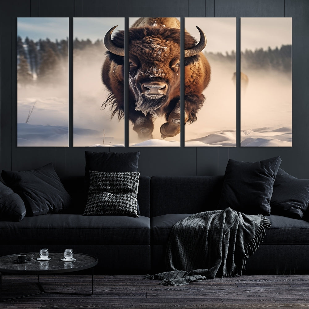 Bison Print Canvas Wall Art Wildlife Photography Printed Art