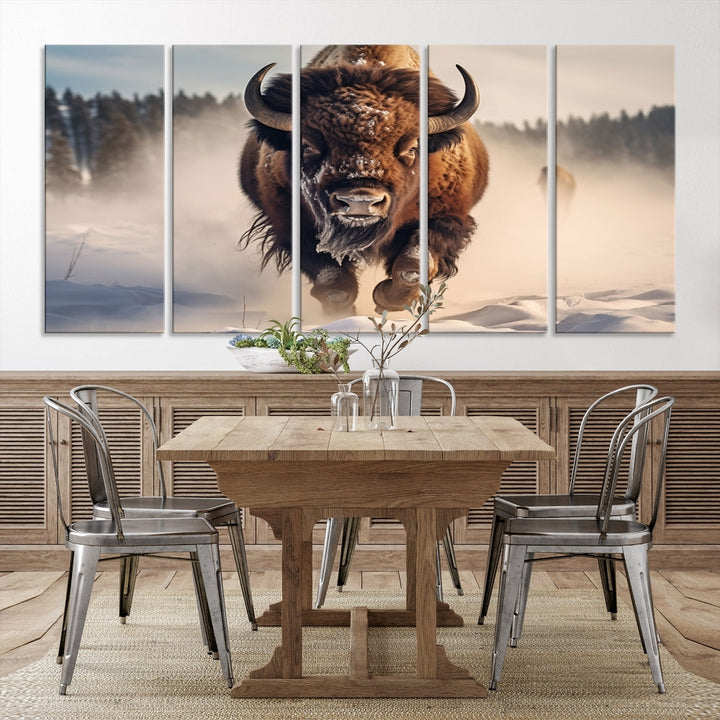 Bison Print Canvas Wall Art Wildlife Photography Printed Art