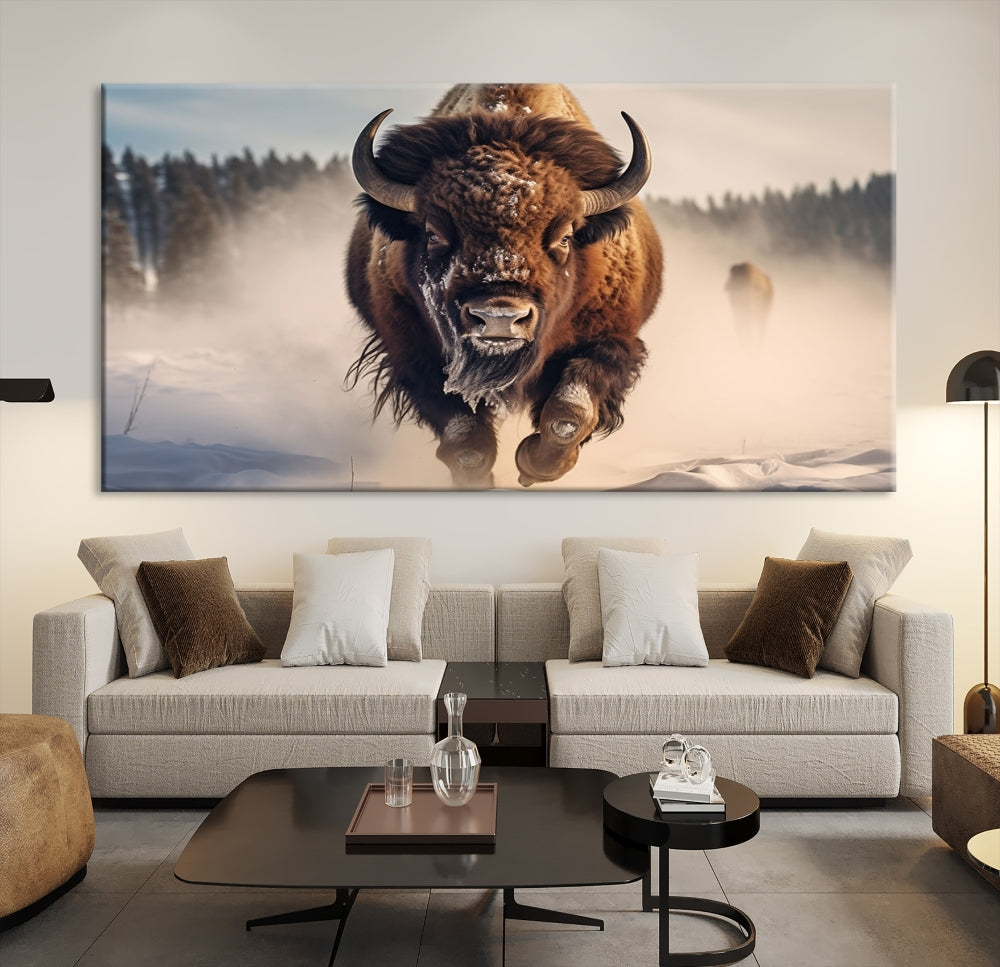 Bison Print Canvas Wall Art Wildlife Photography Printed Art