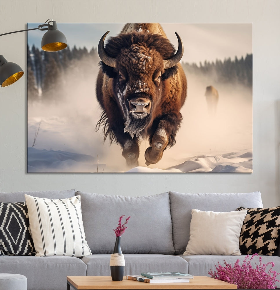 Bison Print Canvas Wall Art Wildlife Photography Printed Art