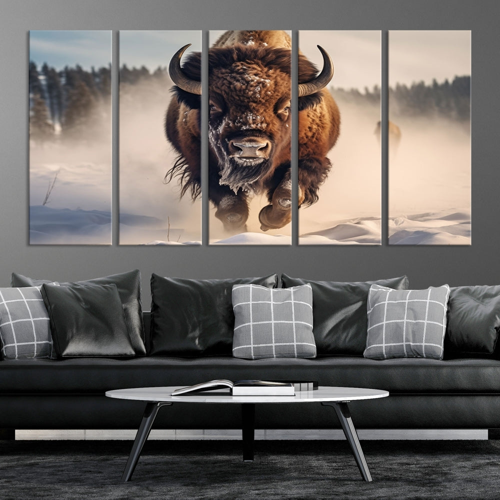 Bison Print Canvas Wall Art Wildlife Photography Printed Art