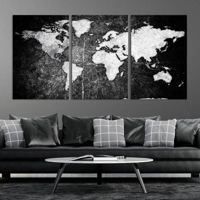 Black World Map