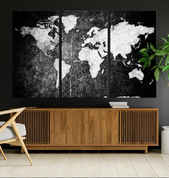 Black World Map