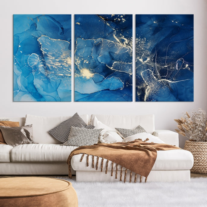 Marble Fluid Effect Large Wall Art Modern Abstract Canvas Wall Art Print