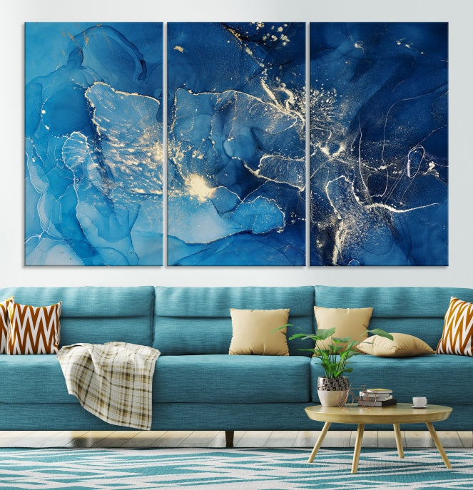 Marble Fluid Effect Large Wall Art Modern Abstract Canvas Wall Art Print