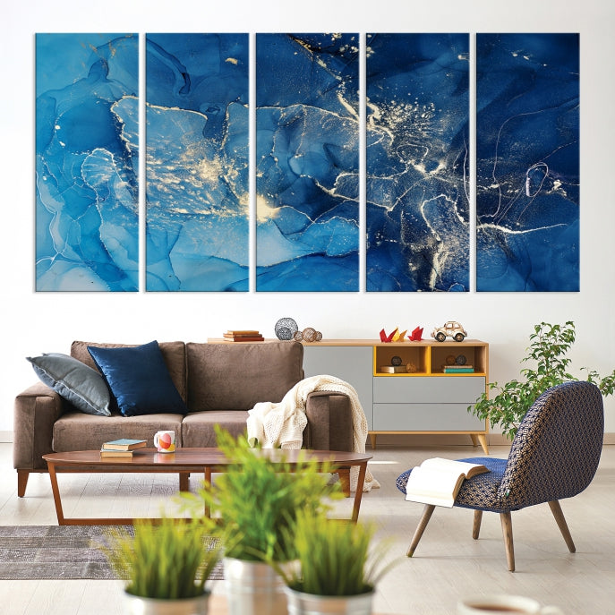 Marble Fluid Effect Large Wall Art Modern Abstract Canvas Wall Art Print