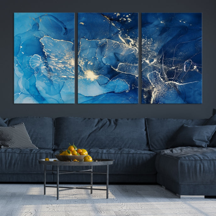 Marble Fluid Effect Large Wall Art Modern Abstract Canvas Wall Art Print