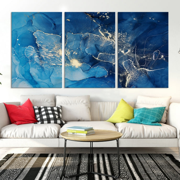 Marble Fluid Effect Large Wall Art Modern Abstract Canvas Wall Art Print