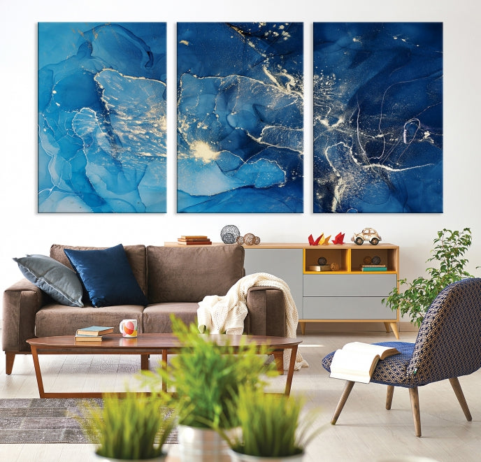 Marble Fluid Effect Large Wall Art Modern Abstract Canvas Wall Art Print