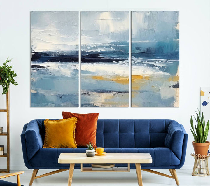 Blue Abstract Wall Art Canvas Print