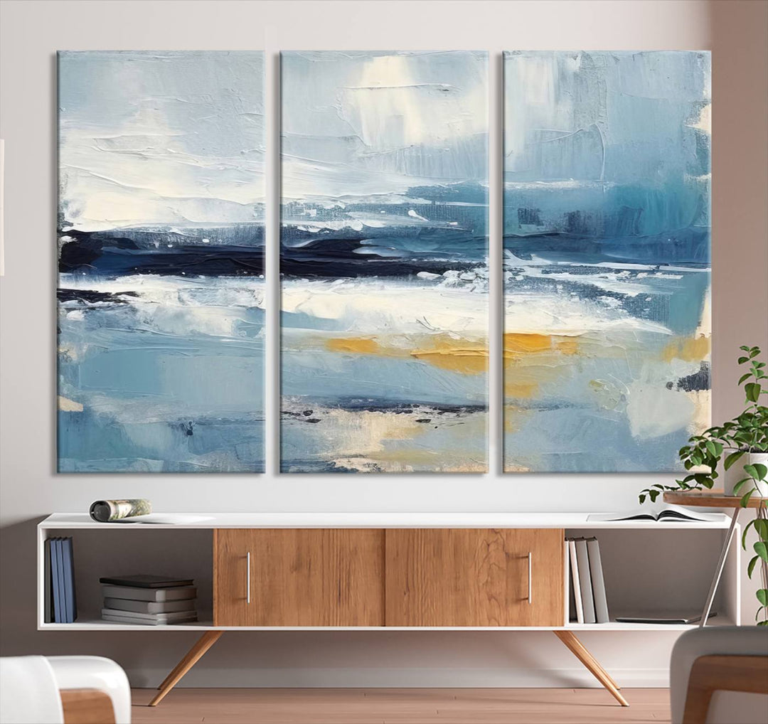 Blue Abstract Wall Art Canvas Print