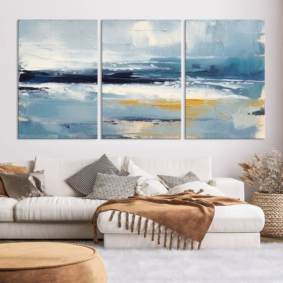 Blue Abstract Wall Art Canvas Print