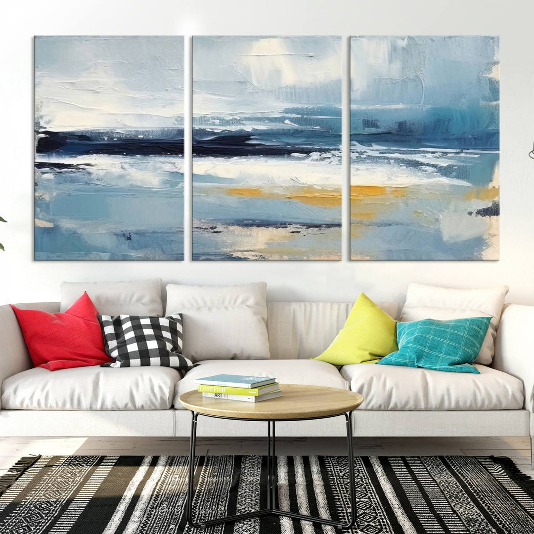 Blue Abstract Wall Art Canvas Print