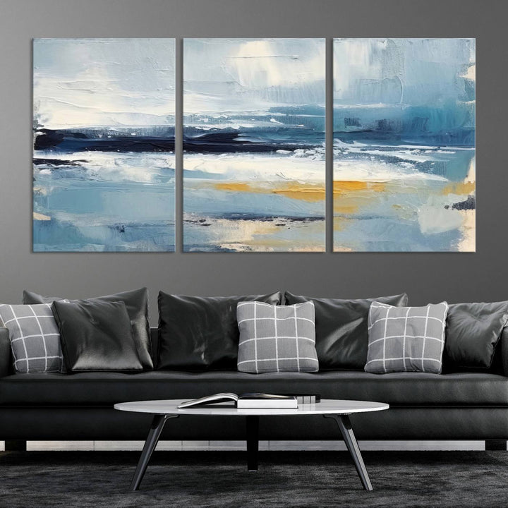 Blue Abstract Wall Art Canvas Print