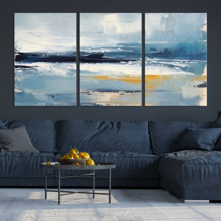 Blue Abstract Wall Art Canvas Print