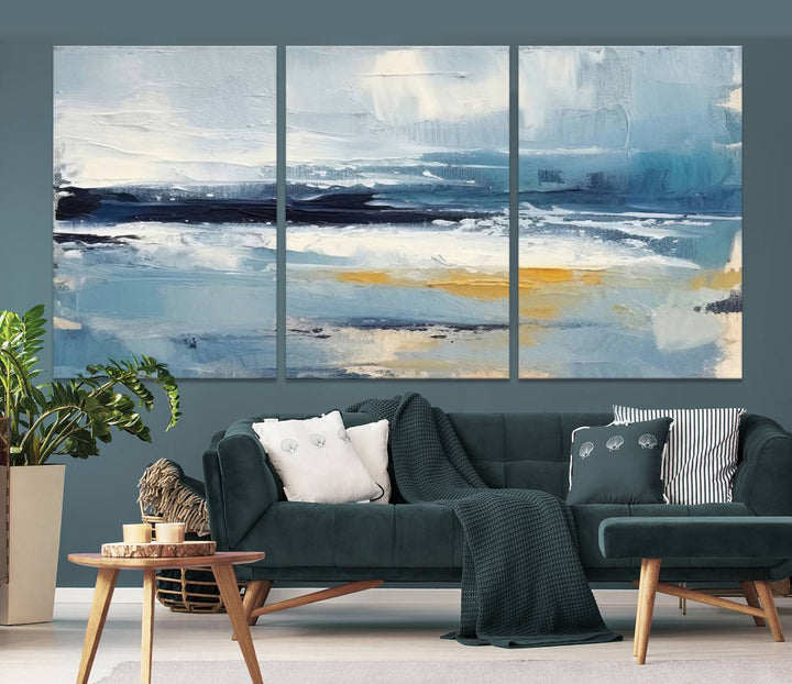 Blue Abstract Wall Art Canvas Print