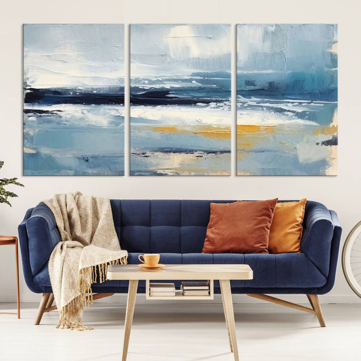 Blue Abstract Wall Art Canvas Print