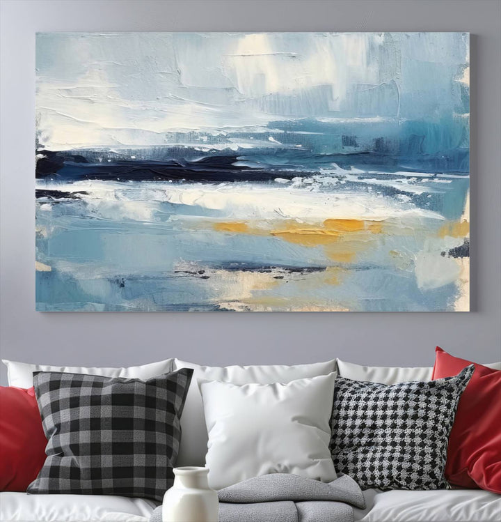 Blue Abstract Wall Art Canvas Print