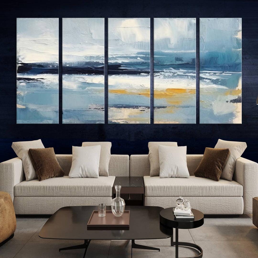 Blue Abstract Wall Art Canvas Print