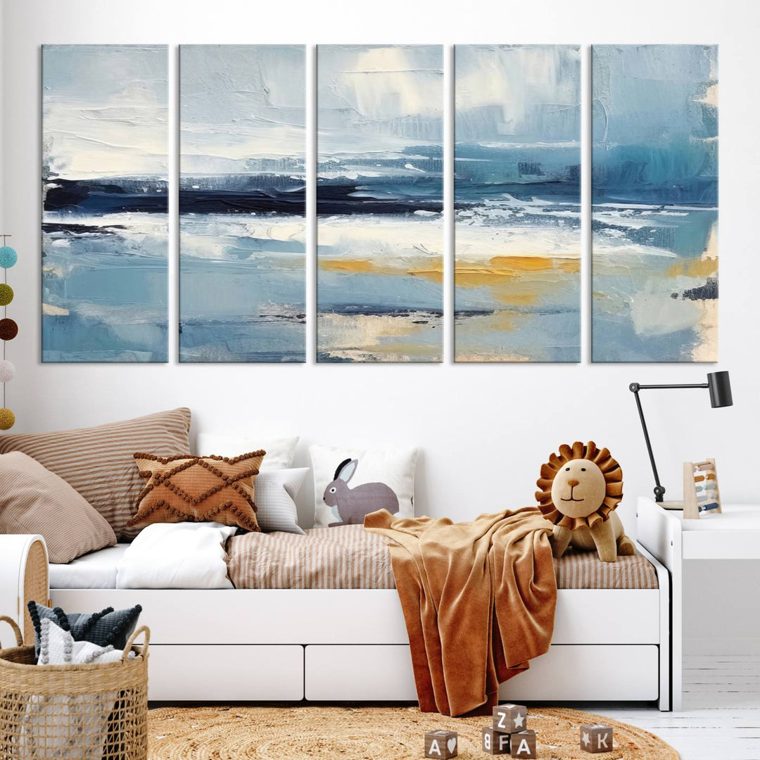 Blue Abstract Wall Art Canvas Print