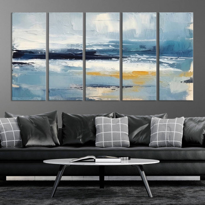 Blue Abstract Wall Art Canvas Print