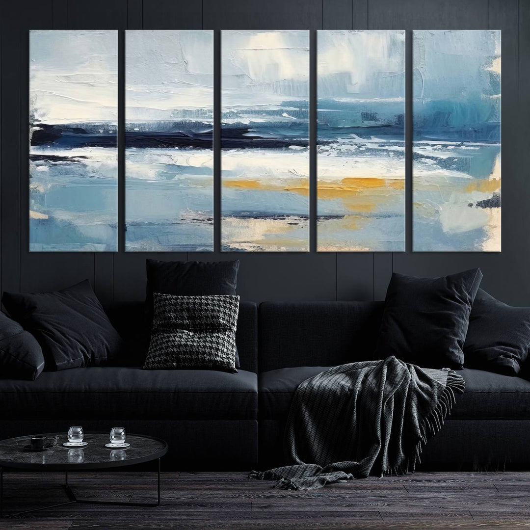 Blue Abstract Wall Art Canvas Print