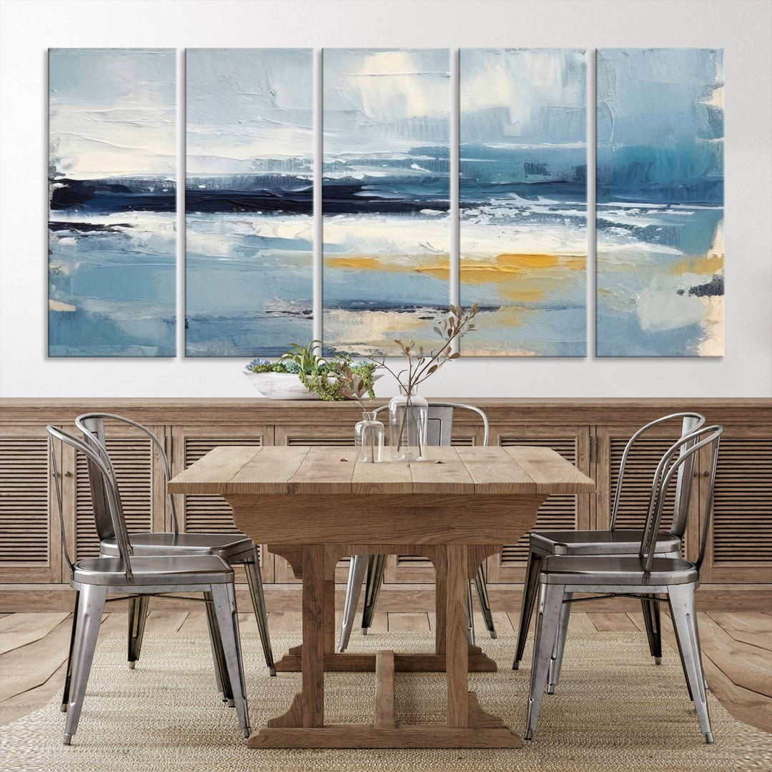 Blue Abstract Wall Art Canvas Print