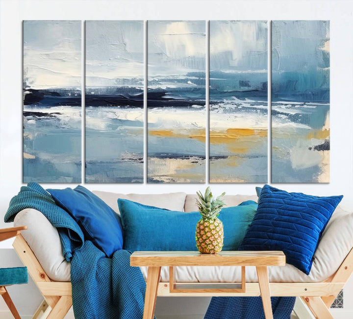 Blue Abstract Wall Art Canvas Print