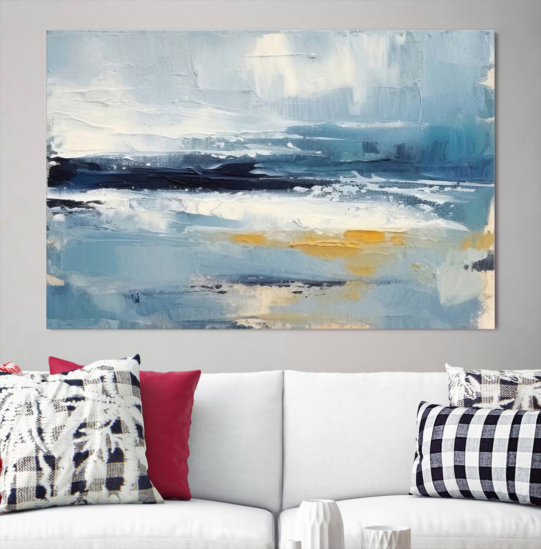 Blue Abstract Wall Art Canvas Print